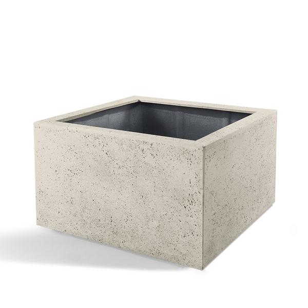 Pot Grigio Low Cube Antique White - D60 x H40  BotanicBridge