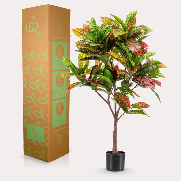 Kunstplant - Croton Codiaeum - Wonderstruik - 120 cm  BotanicBridge