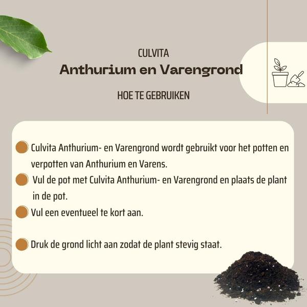 Culvita - Anthurium en Varengrond 5 liter - potgrond geschikt voor Anthurium en Varens  BotanicBridge