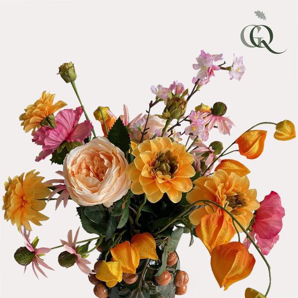 Kunstbloemen - Boeket L - Orange Summer - 80cm  BotanicBridge