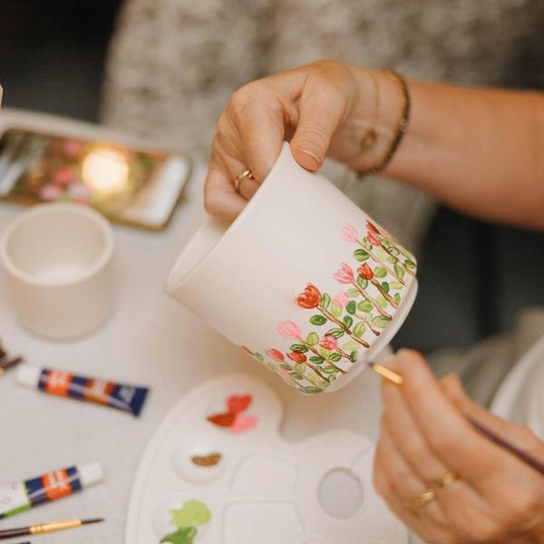 Kolibri Creatives | Verfpakket voor het schilderen van 4 bloempotten + succulenten | voor 4 personen | Beginnende artiest  BotanicBridge