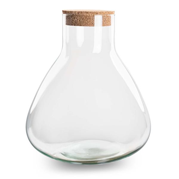 Terrarium fles met kurk - Erlenmeyer XL - Gesloten terrarium ↑ 32 cm  BotanicBridge